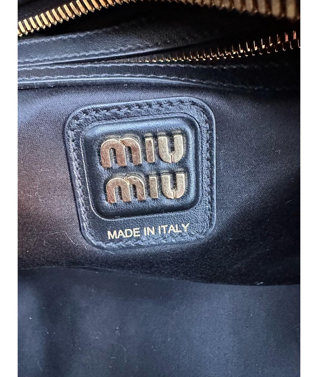 MIU MIU Черная кожаная сумка с короткими ручками, фото 8