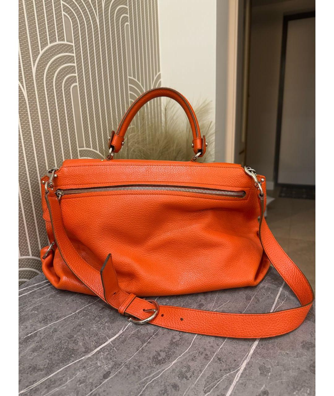 FERRAGAMO Оранжевая кожаная сумка через плечо, фото 3