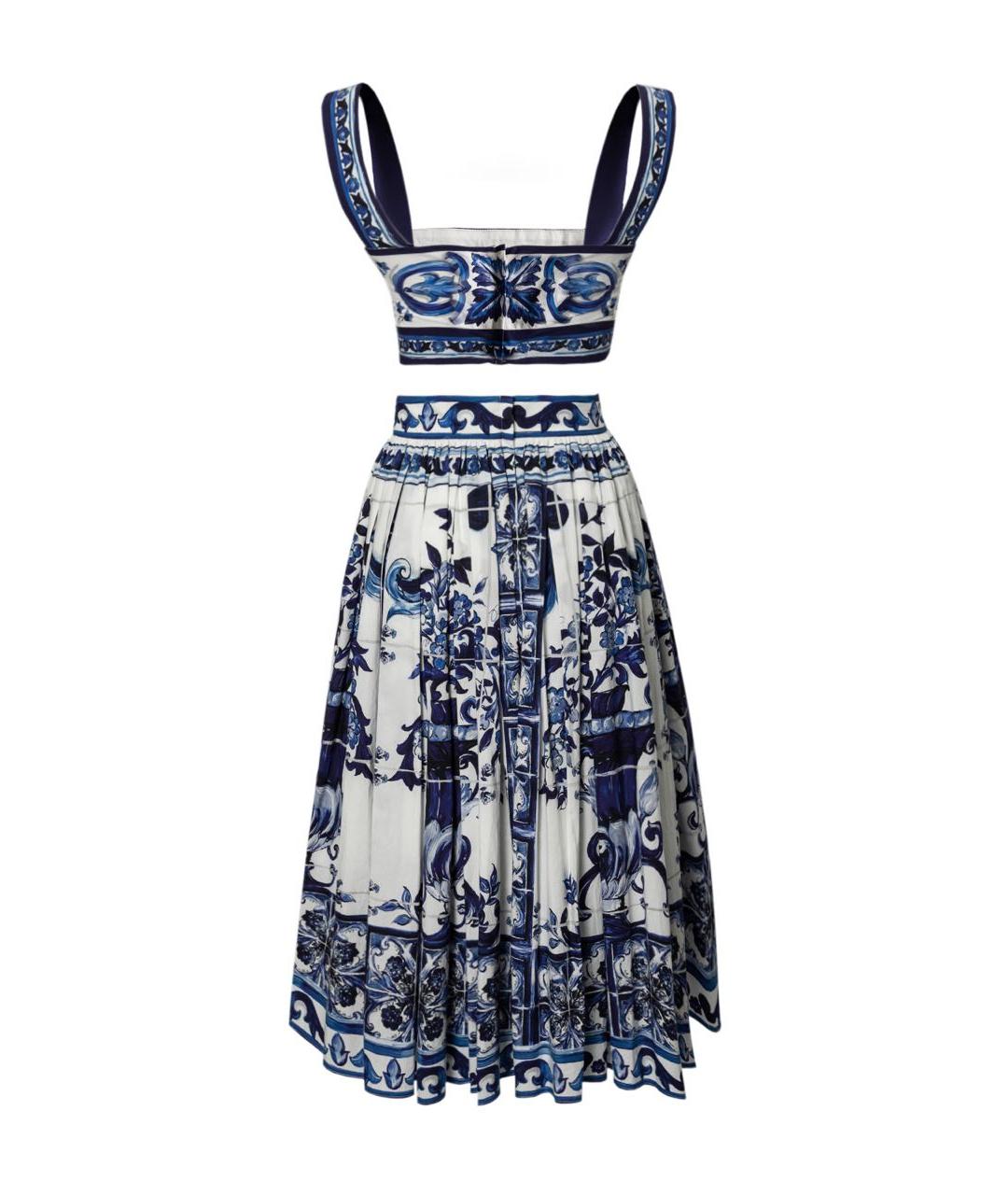 DOLCE&GABBANA Синий хлопковый костюм с юбками, фото 2