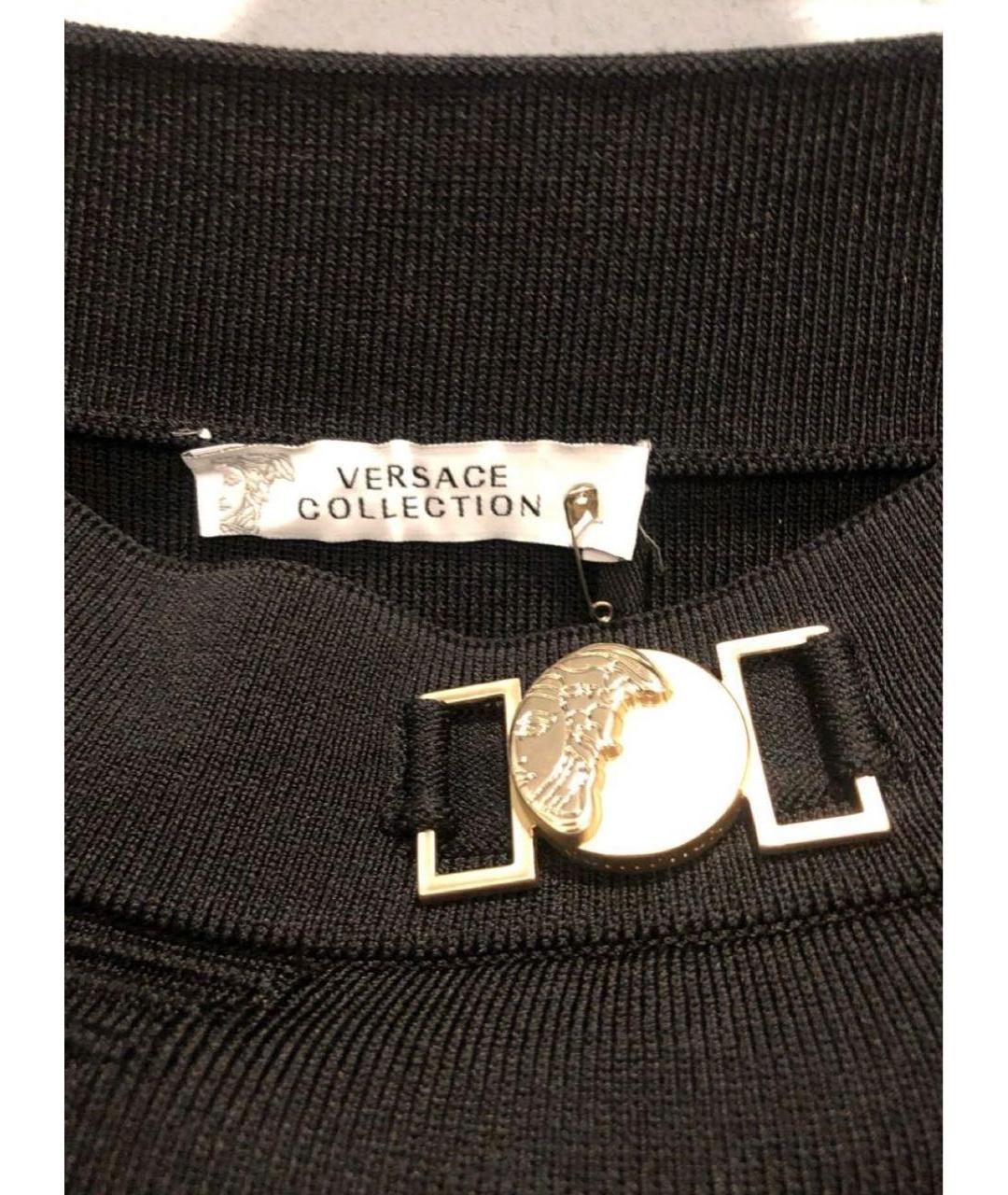VERSACE COLLECTION Черная вискозная юбка миди, фото 3