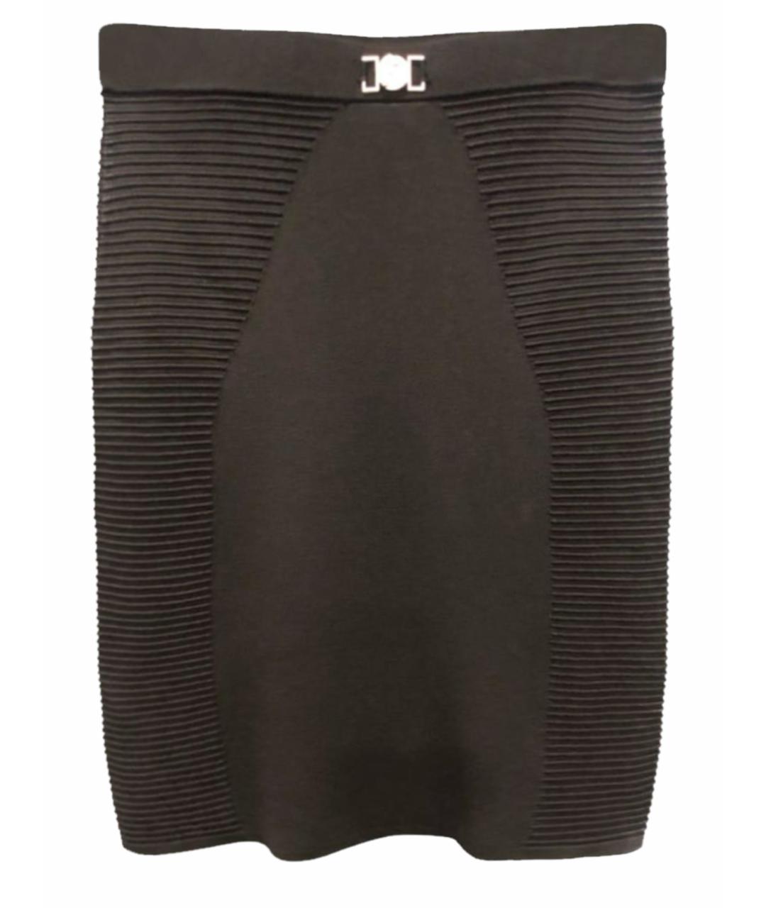 VERSACE COLLECTION Черная вискозная юбка миди, фото 1