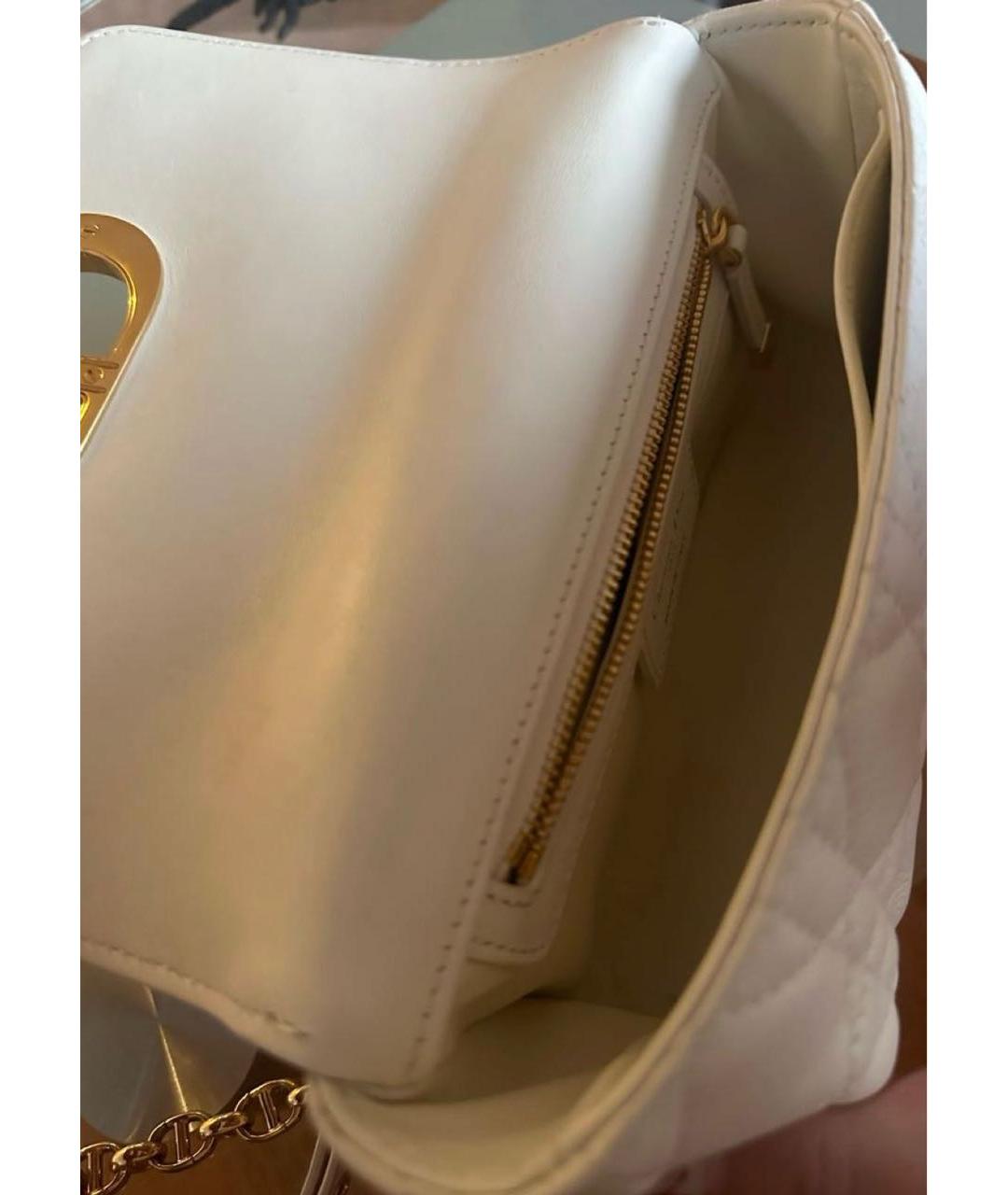 CHRISTIAN DIOR Белая кожаная сумка через плечо, фото 4