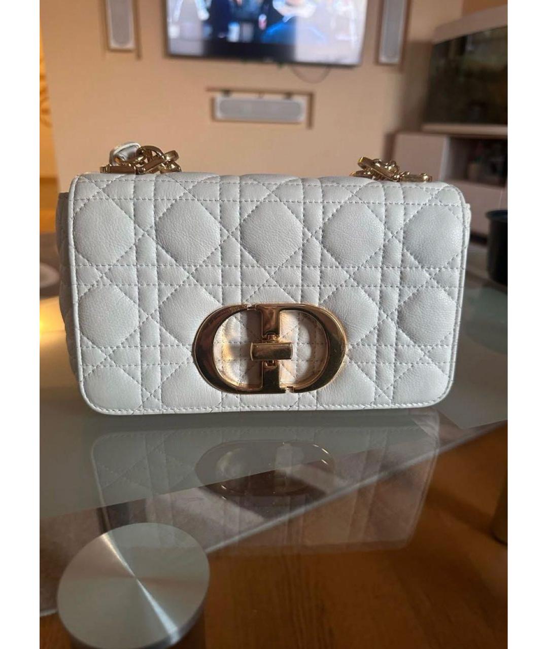 CHRISTIAN DIOR Белая кожаная сумка через плечо, фото 5