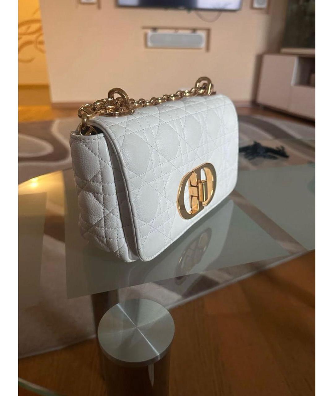 CHRISTIAN DIOR Белая кожаная сумка через плечо, фото 2