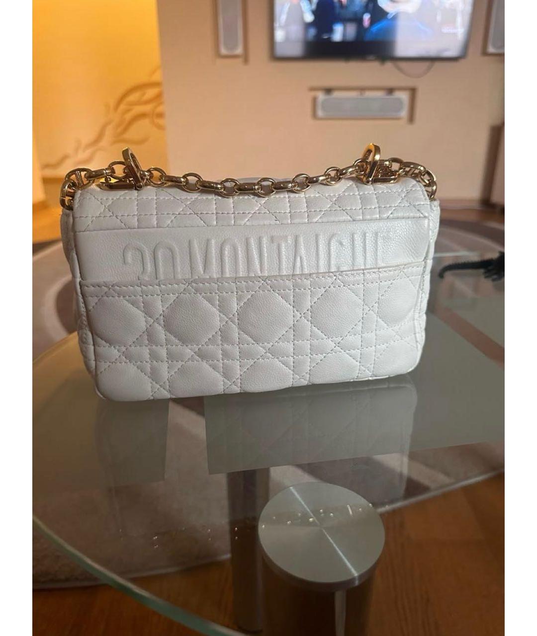 CHRISTIAN DIOR Белая кожаная сумка через плечо, фото 3