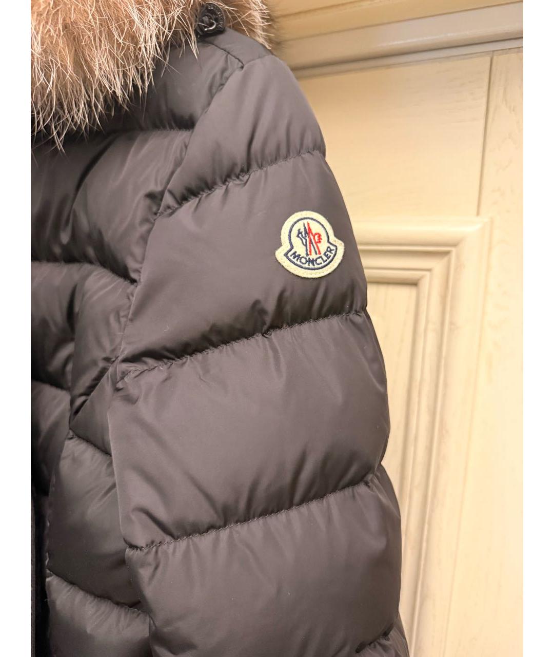 MONCLER Черный синтетический пуховик, фото 6