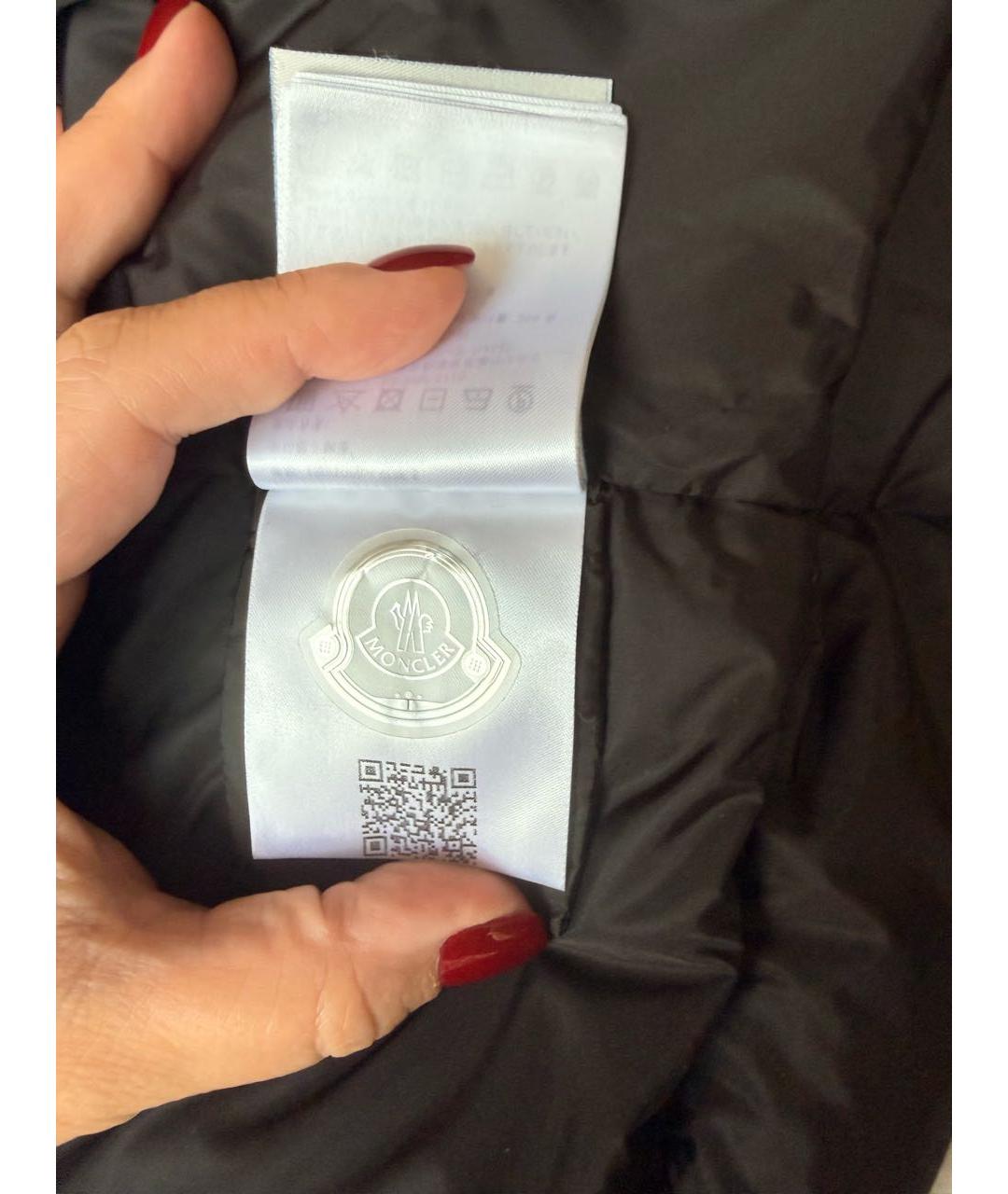 MONCLER Черный синтетический пуховик, фото 7