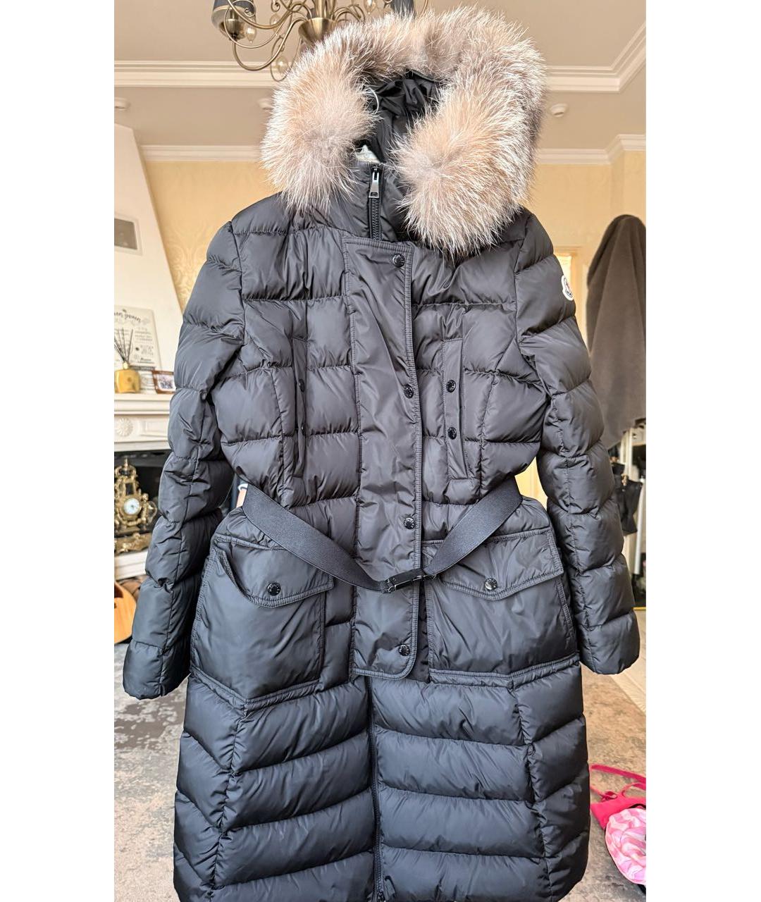 MONCLER Черный синтетический пуховик, фото 5