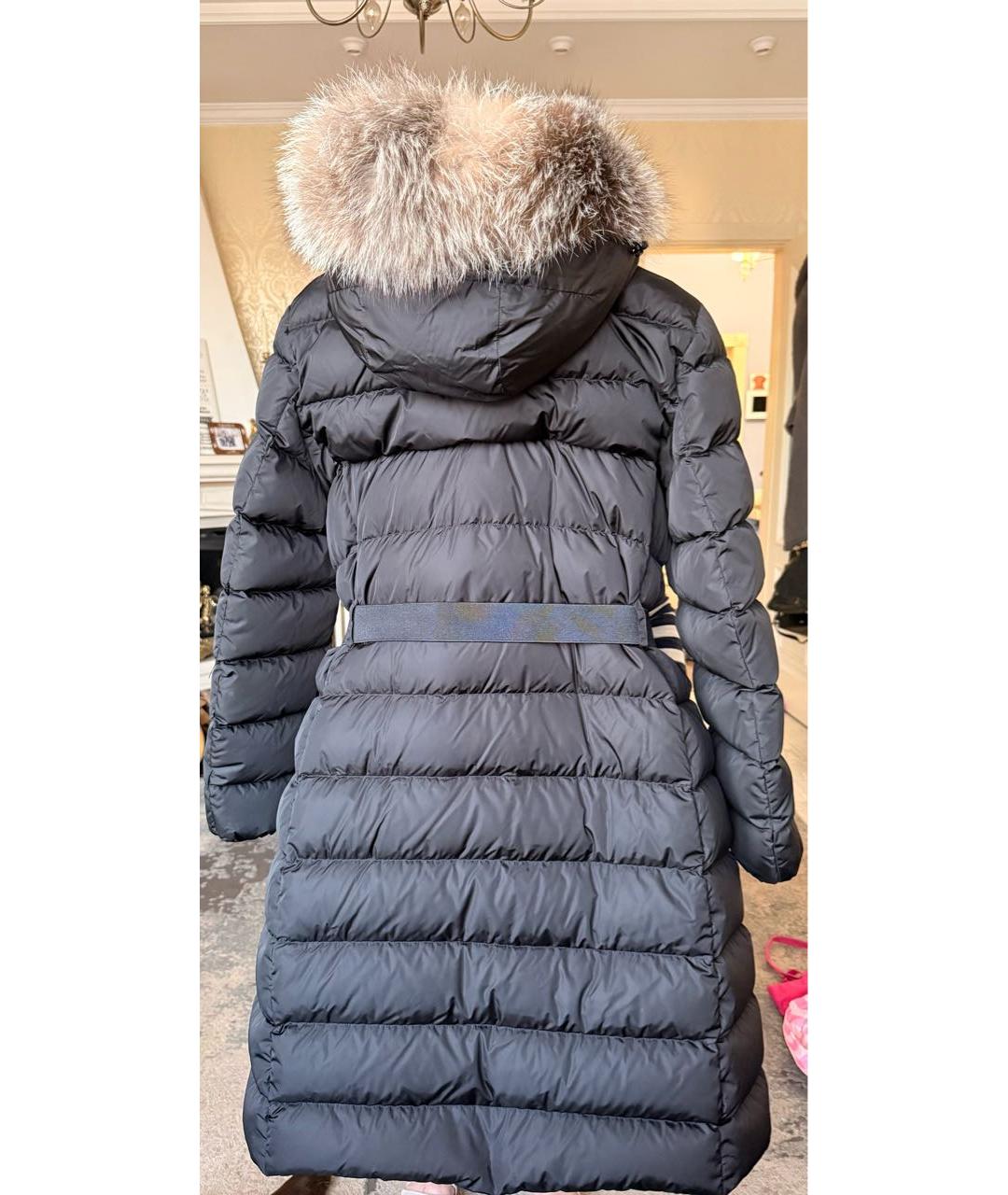 MONCLER Черный синтетический пуховик, фото 2