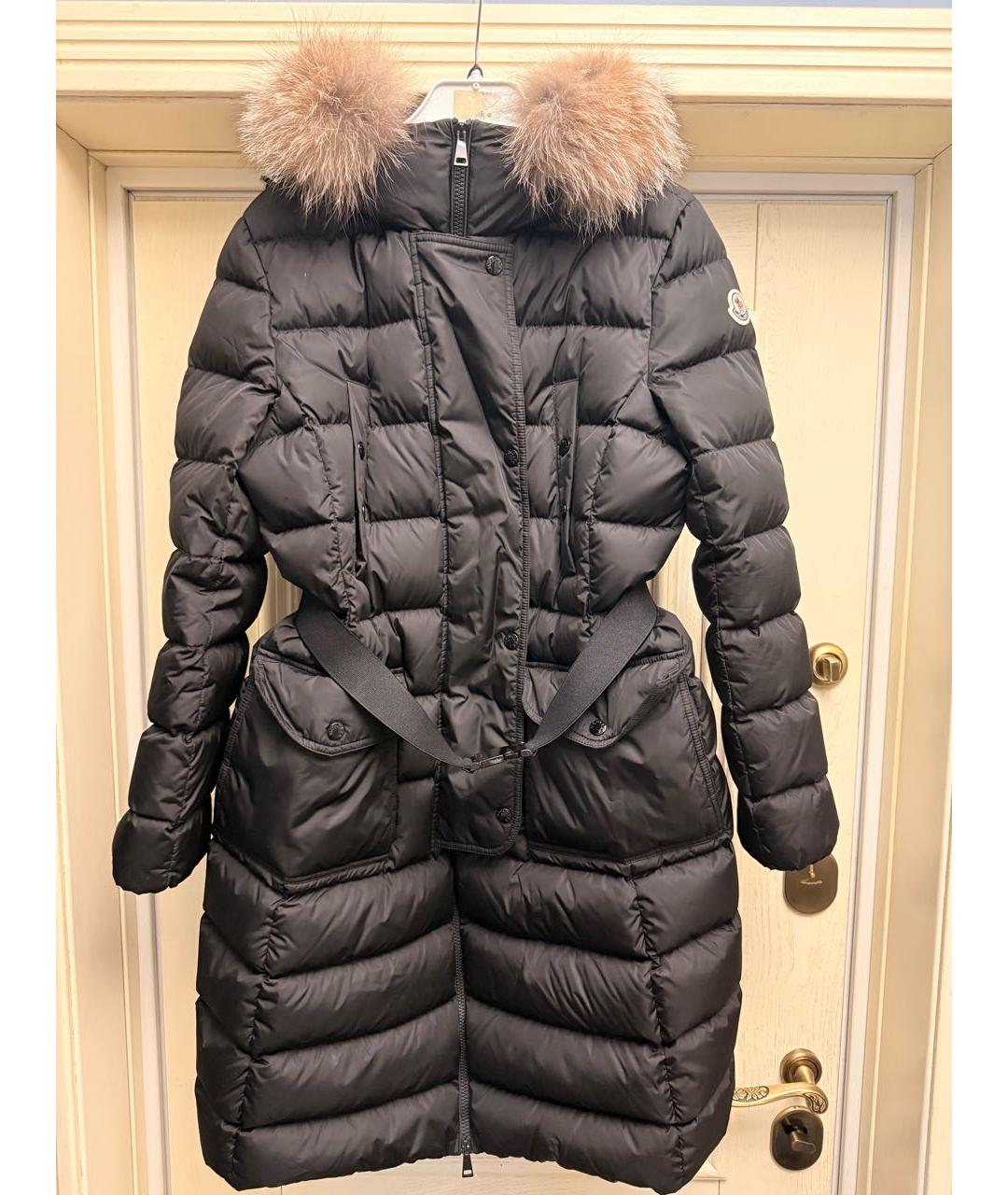 MONCLER Черный синтетический пуховик, фото 9