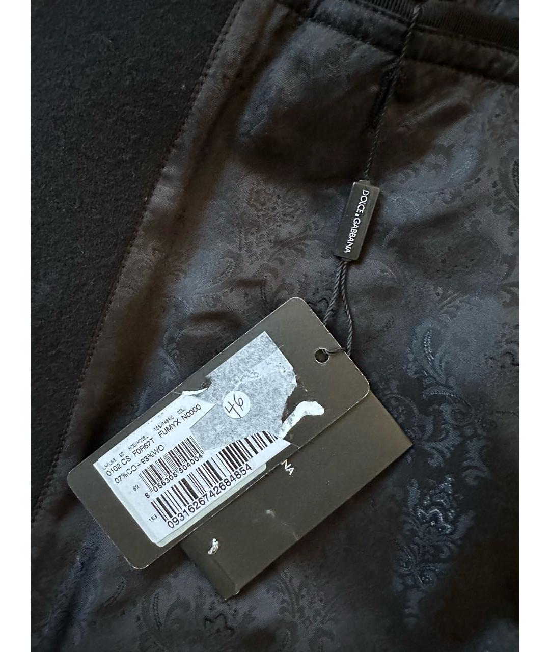 DOLCE&GABBANA Черное шерстяное пальто, фото 8