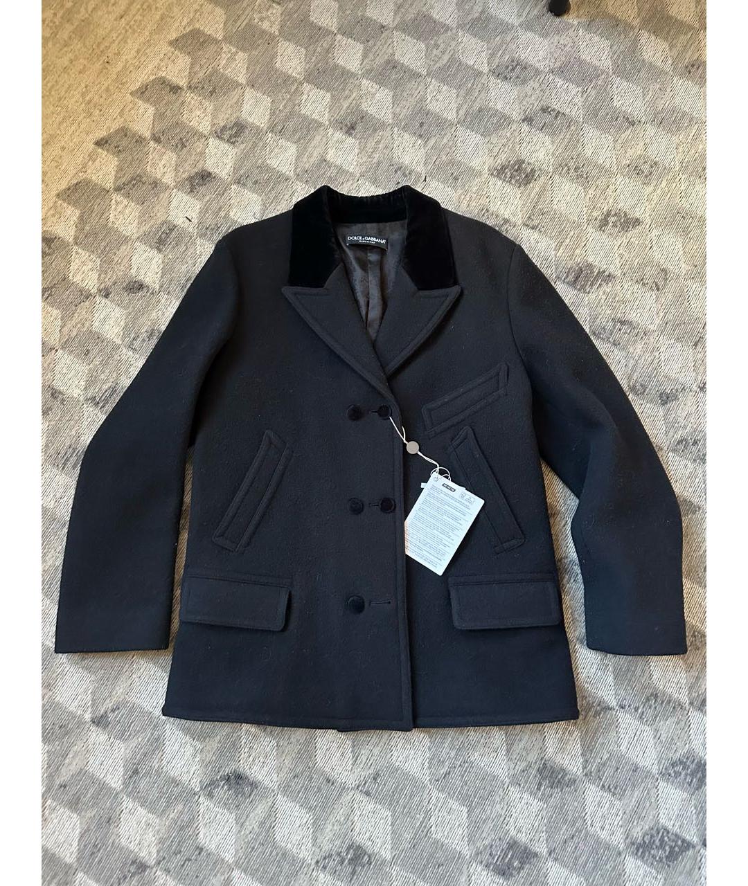 DOLCE&GABBANA Черное шерстяное пальто, фото 9