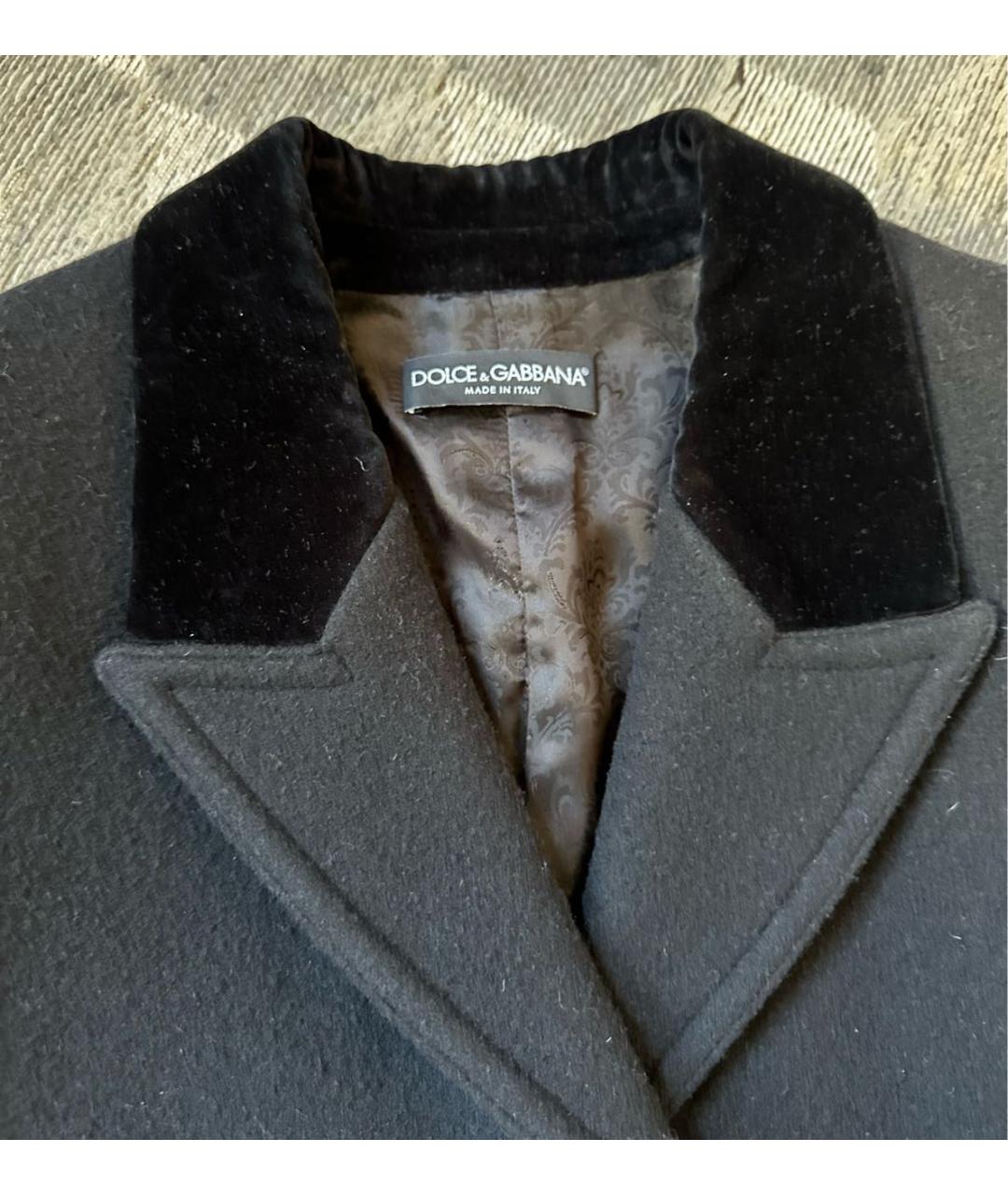 DOLCE&GABBANA Черное шерстяное пальто, фото 3