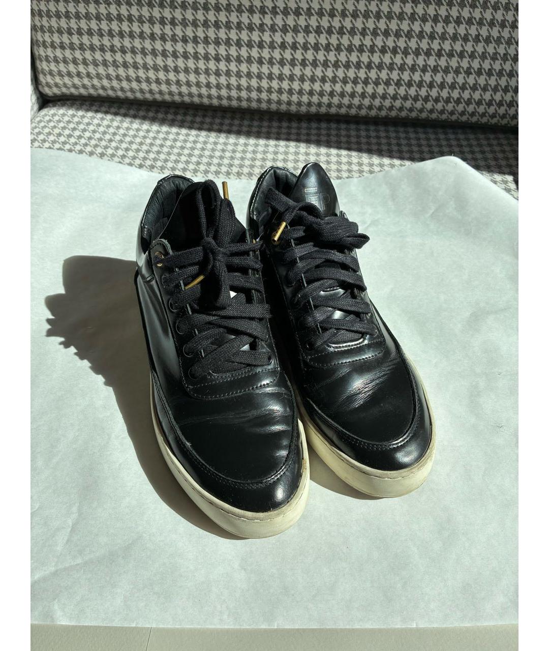 Filling pieces Черные кеды из лакированной кожи, фото 2