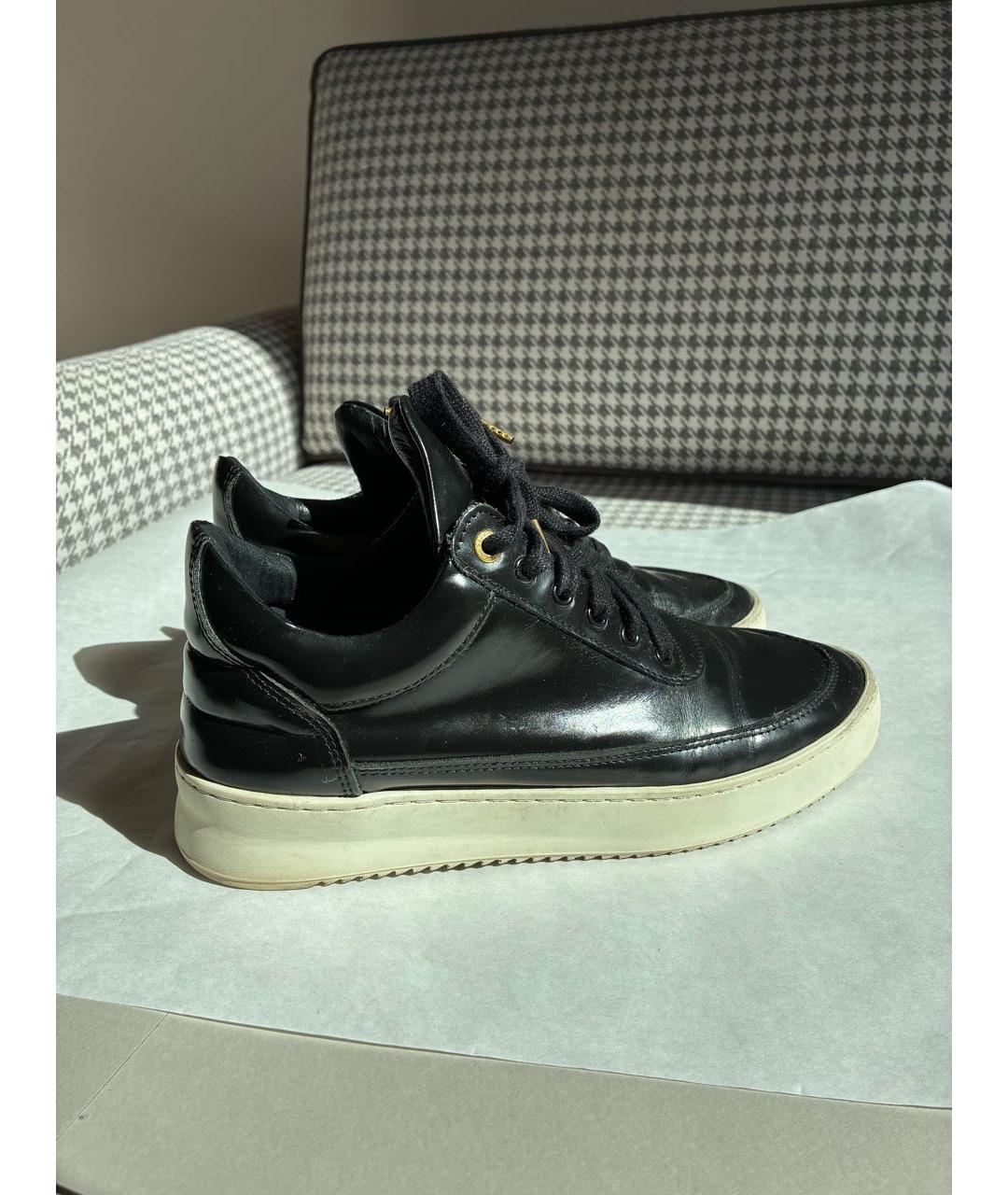 Filling pieces Черные кеды из лакированной кожи, фото 5