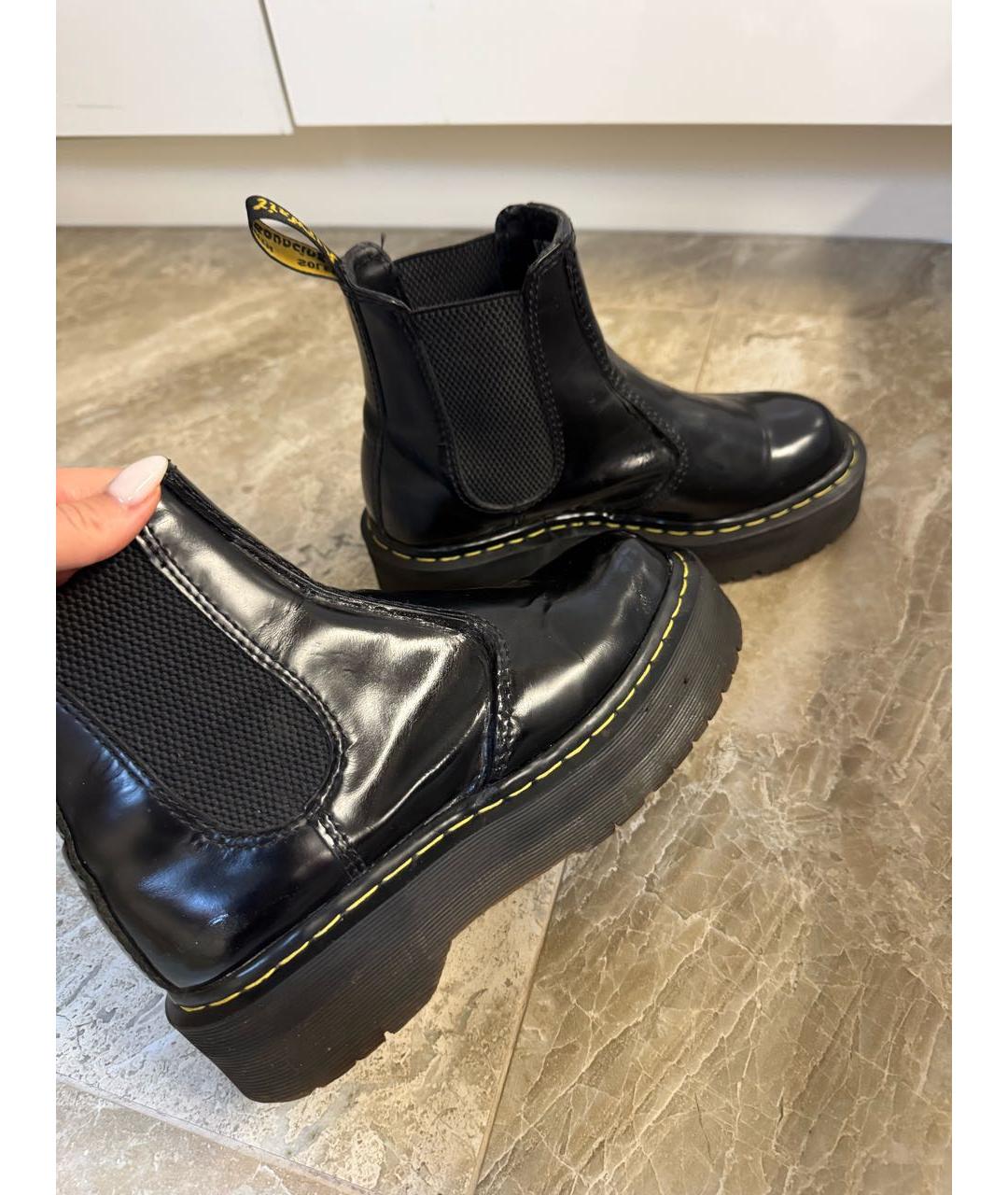 DR. MARTENS Черные кожаные полусапоги, фото 3