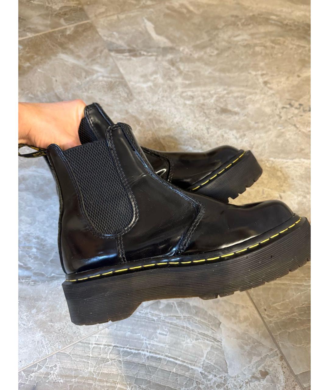 DR. MARTENS Черные кожаные полусапоги, фото 5