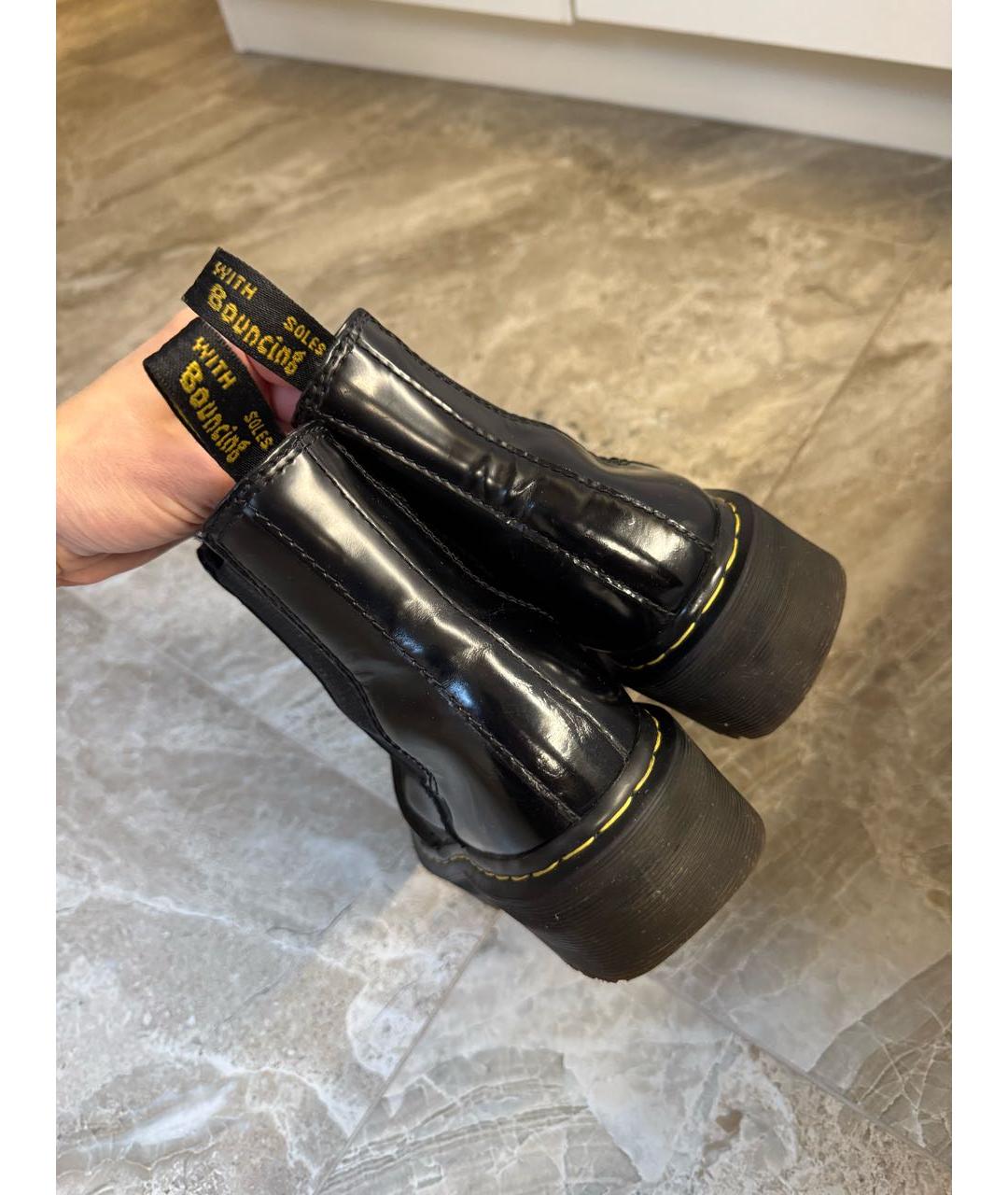 DR. MARTENS Черные кожаные полусапоги, фото 4