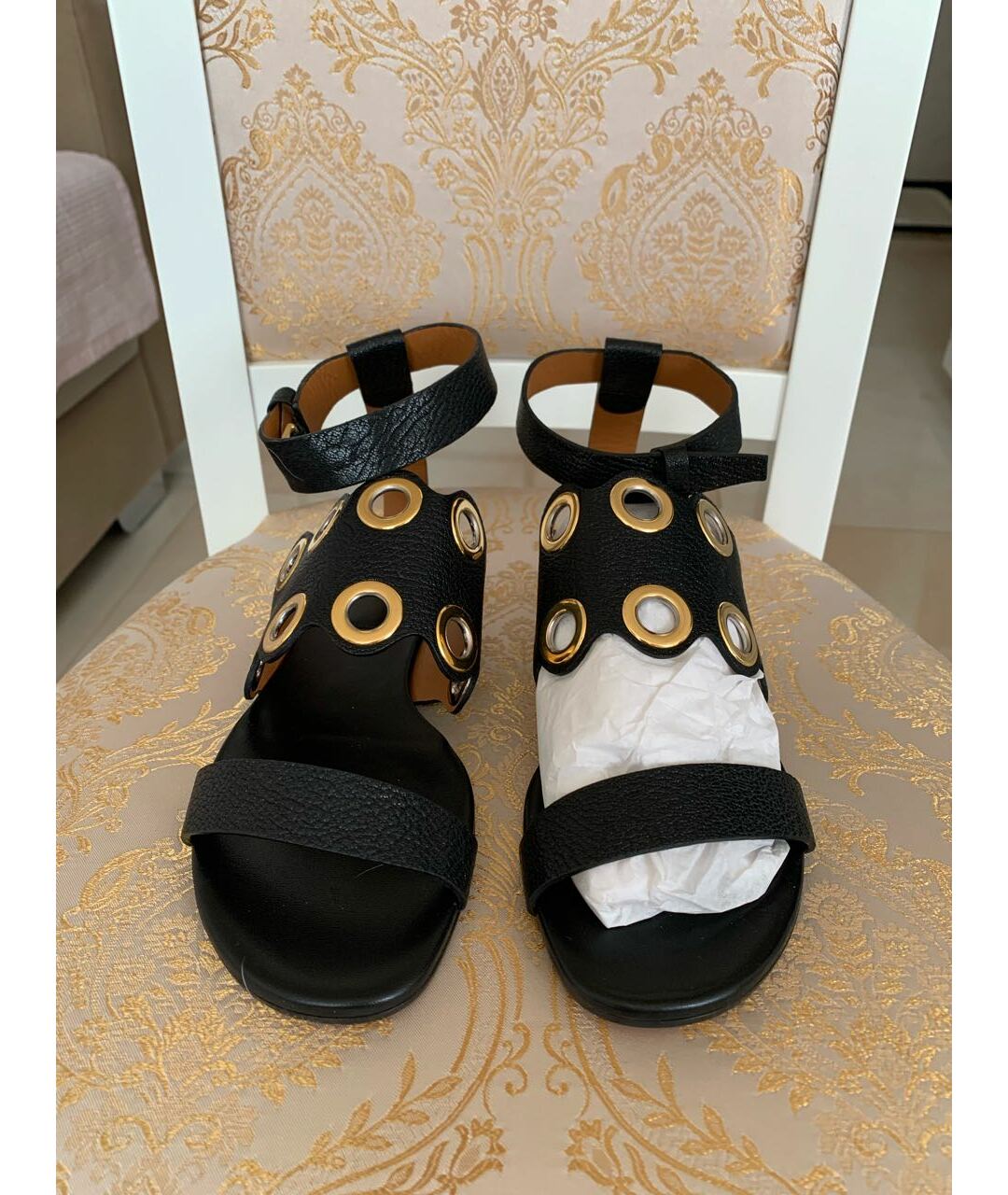 CHLOE Черные кожаные сандалии, фото 2