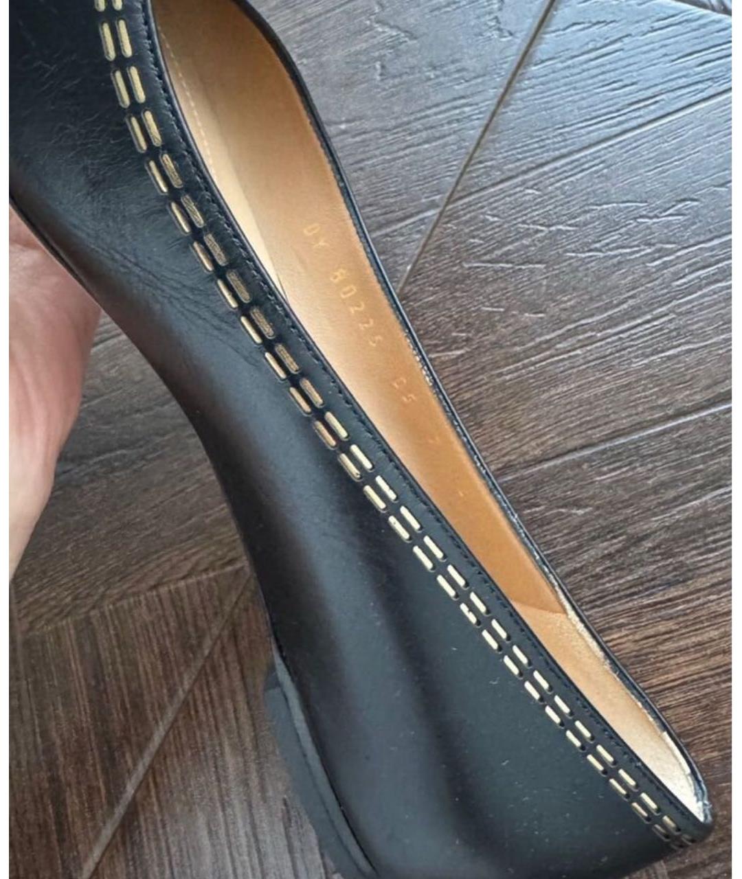 FERRAGAMO Черные кожаные балетки, фото 7