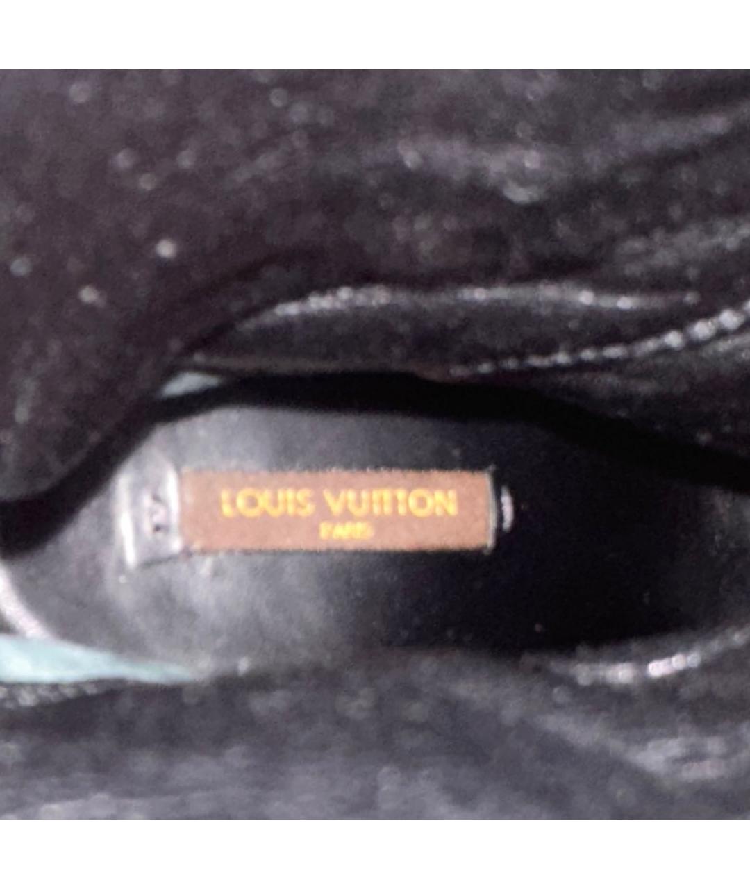 LOUIS VUITTON Черные нубуковые полусапоги, фото 7