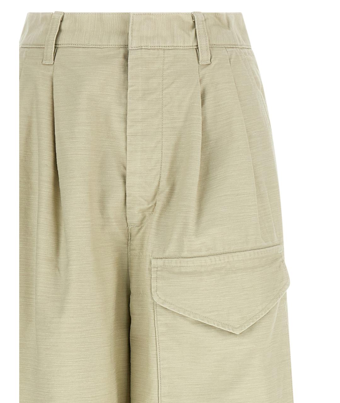 AURALEE Бежевые хлопковые брюки широкие, фото 3