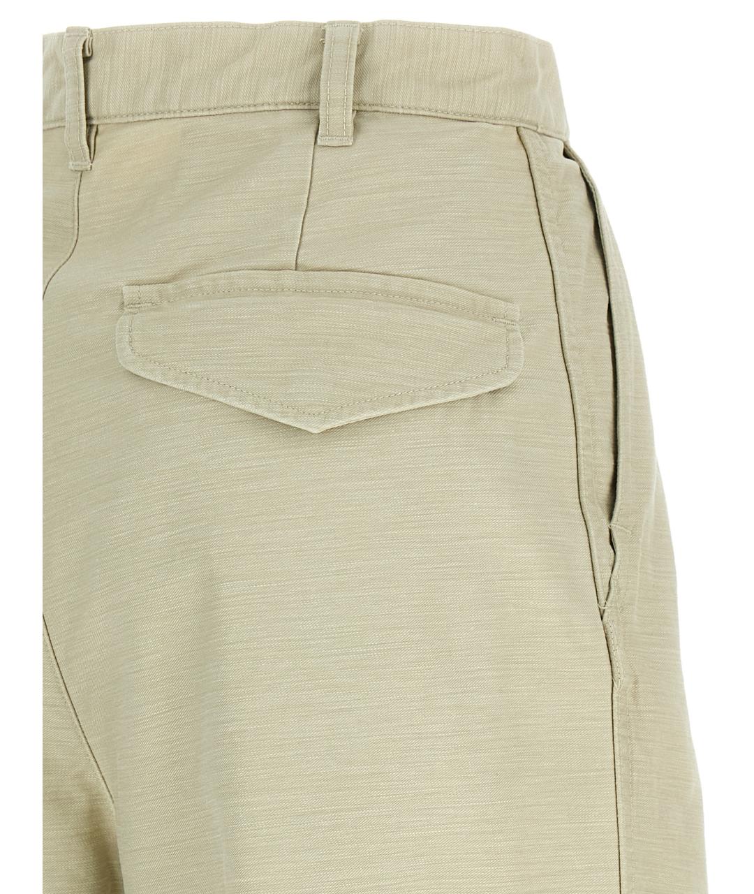 AURALEE Бежевые хлопковые брюки широкие, фото 4