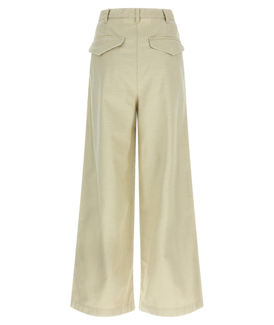 AURALEE Бежевые хлопковые брюки широкие, фото 2