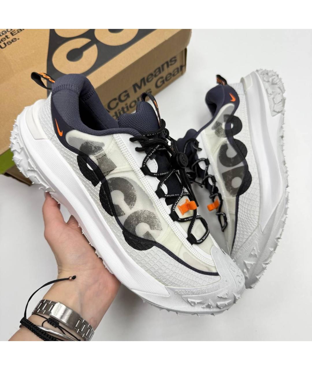 NIKE ACG Белые синтетические низкие кроссовки / кеды, фото 7
