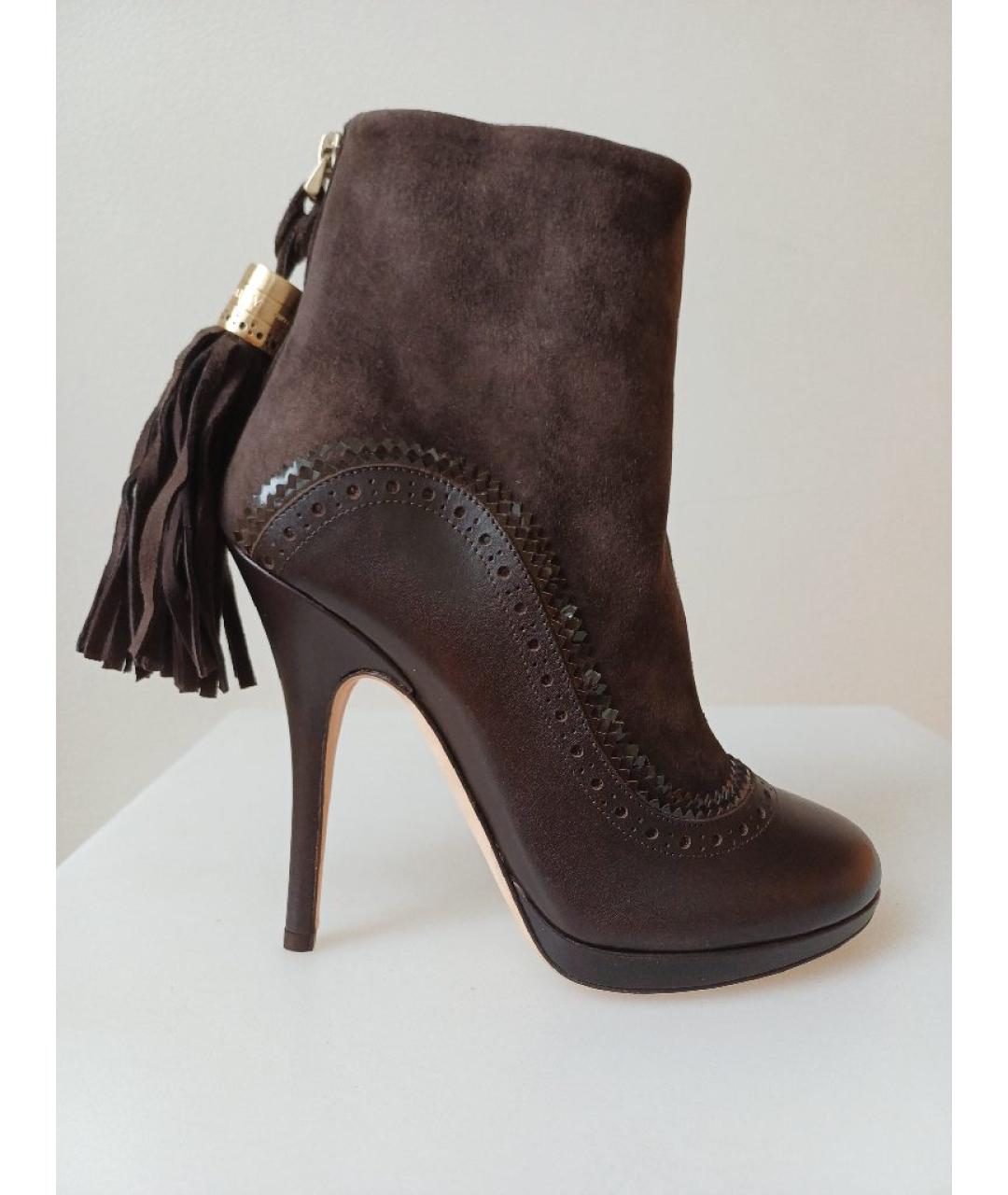 BALLY Коричневые кожаные ботильоны, фото 8