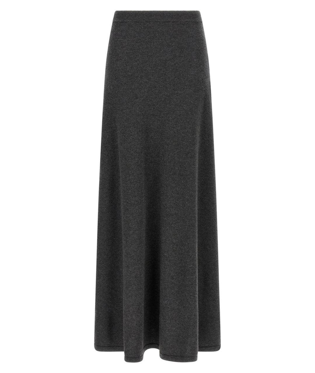 BALENCIAGA Серая шерстяная юбка макси, фото 1