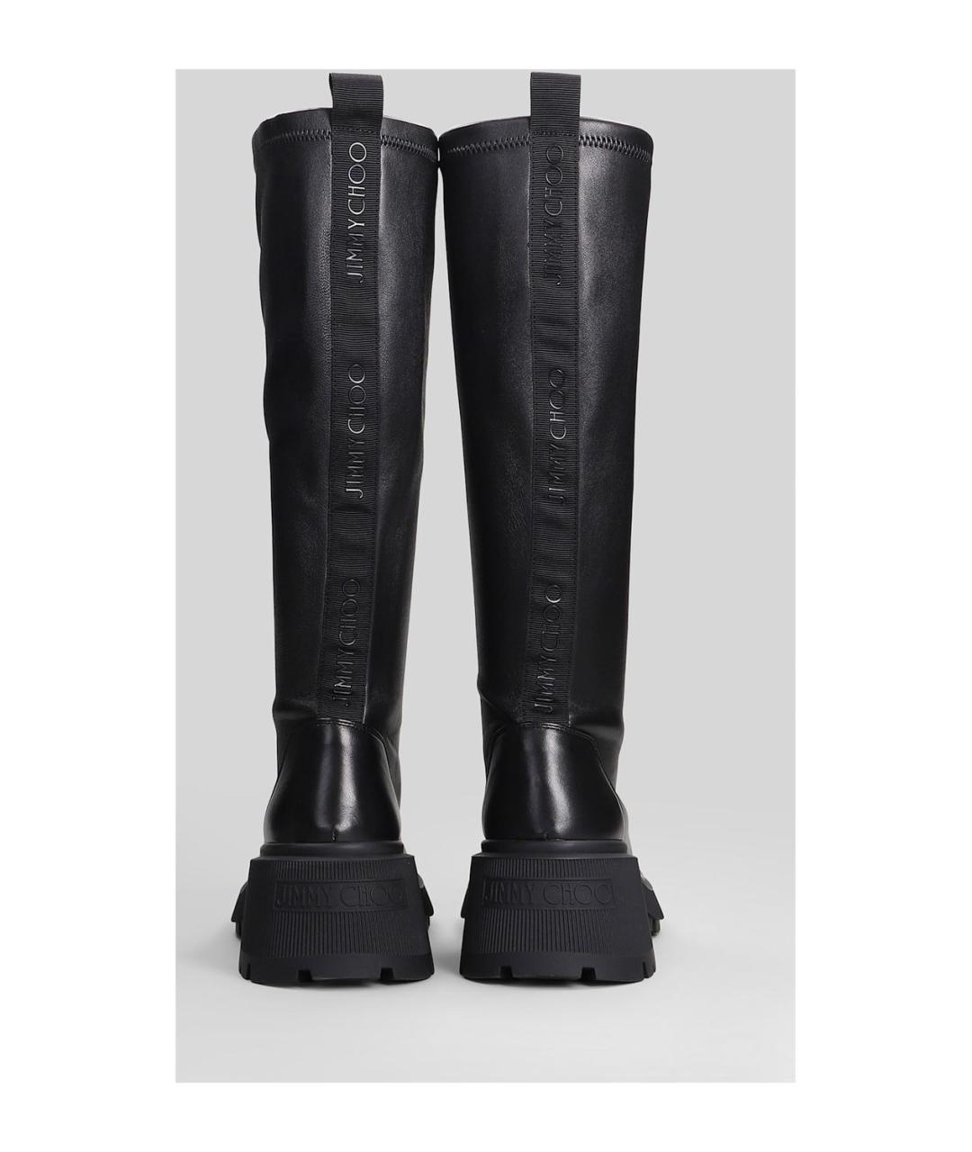 JIMMY CHOO Черные кожаные сапоги, фото 4