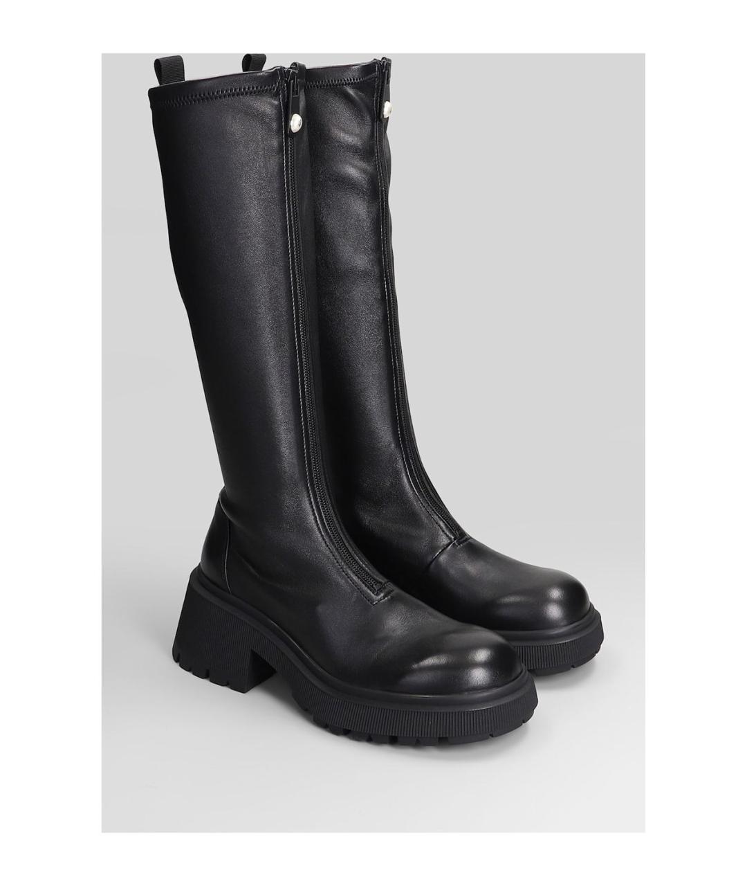JIMMY CHOO Черные кожаные сапоги, фото 2