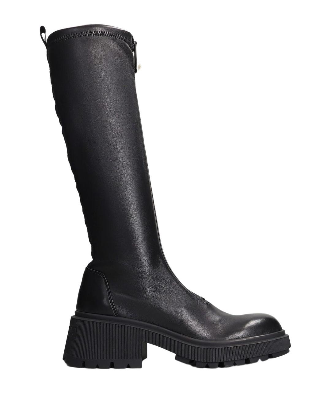 JIMMY CHOO Черные кожаные сапоги, фото 1