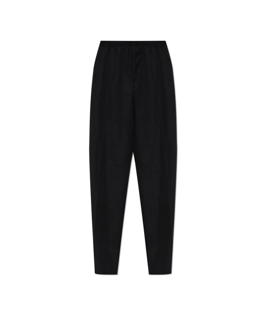 BALENCIAGA Черные шерстяные прямые брюки, фото 1