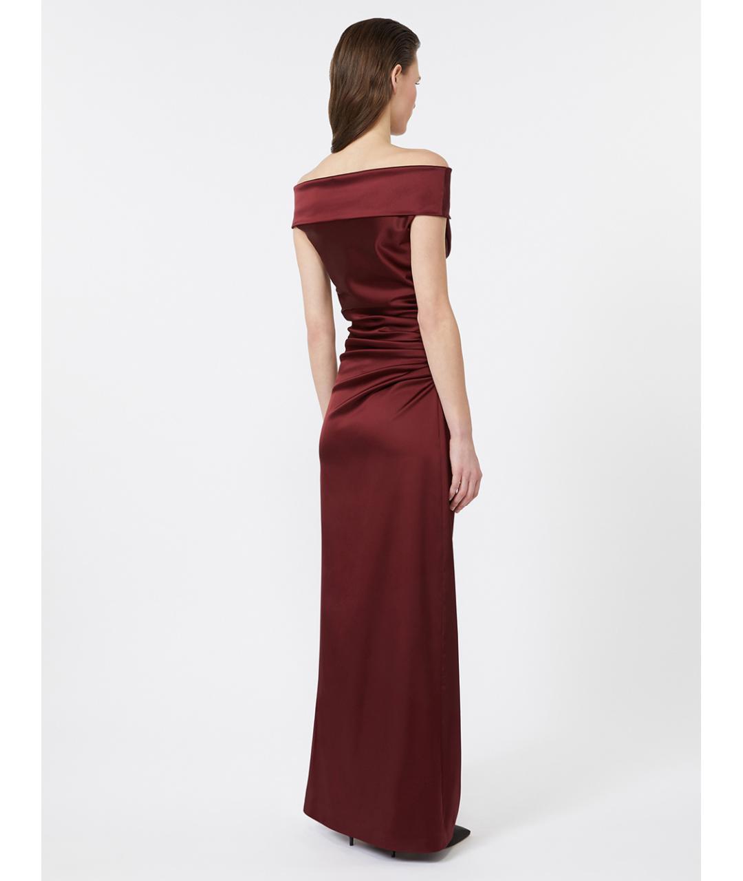 MAX MARA Бордовое полиамидовое вечернее платье, фото 3