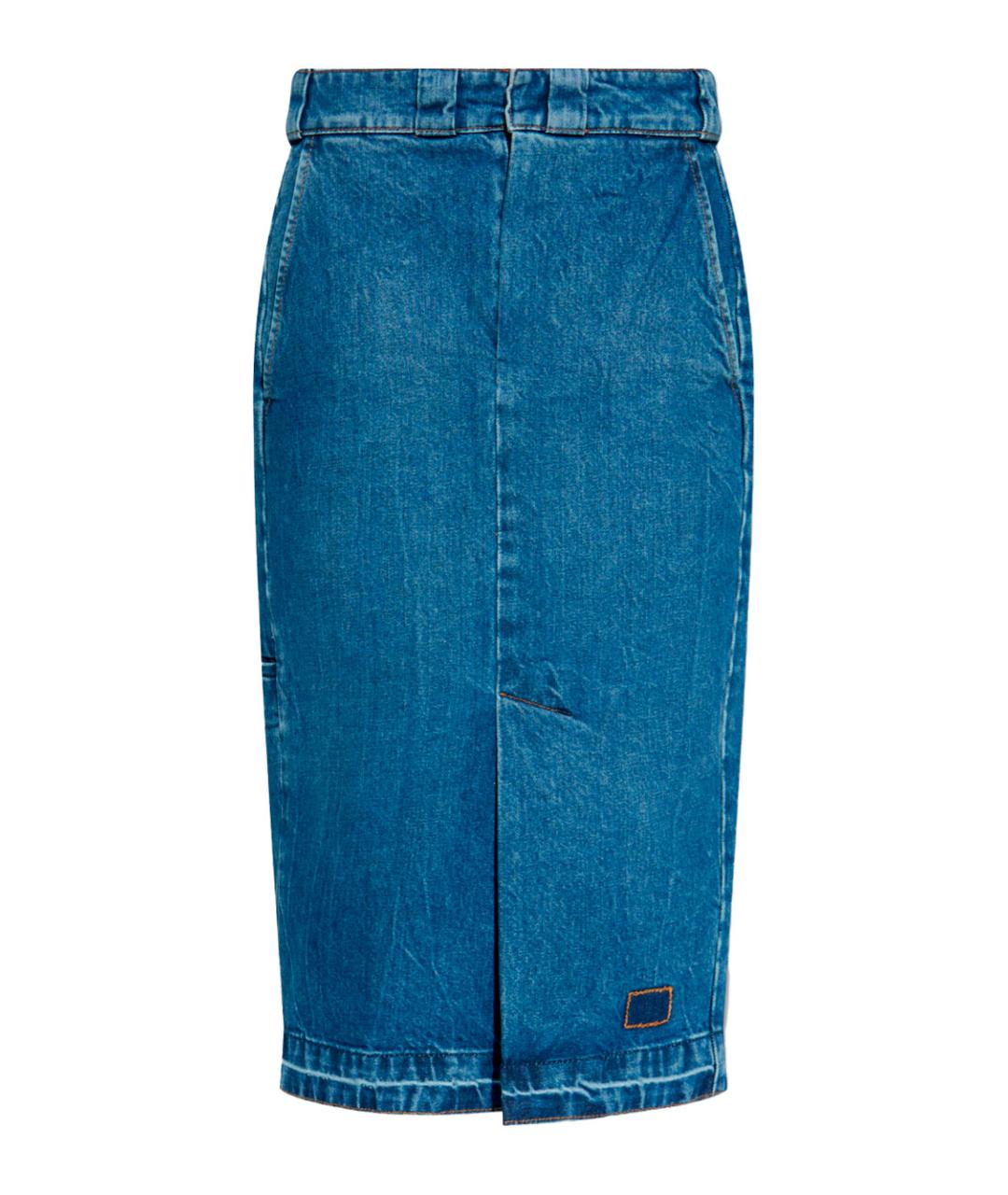 MAISON MARGIELA Синяя хлопковая юбка миди, фото 1