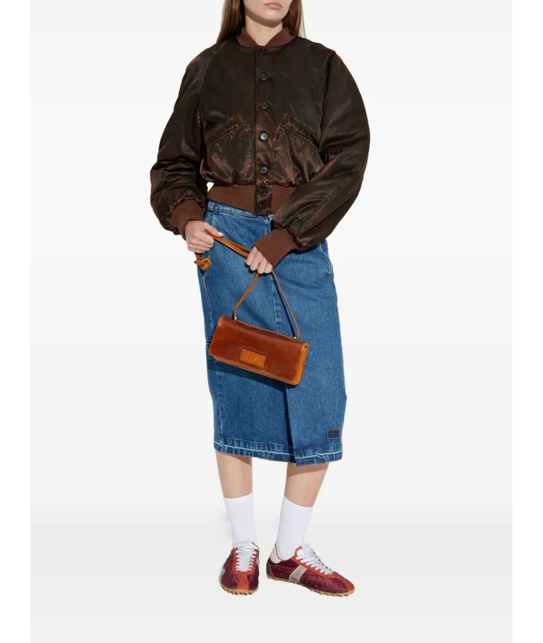 MAISON MARGIELA Синяя хлопковая юбка миди, фото 2