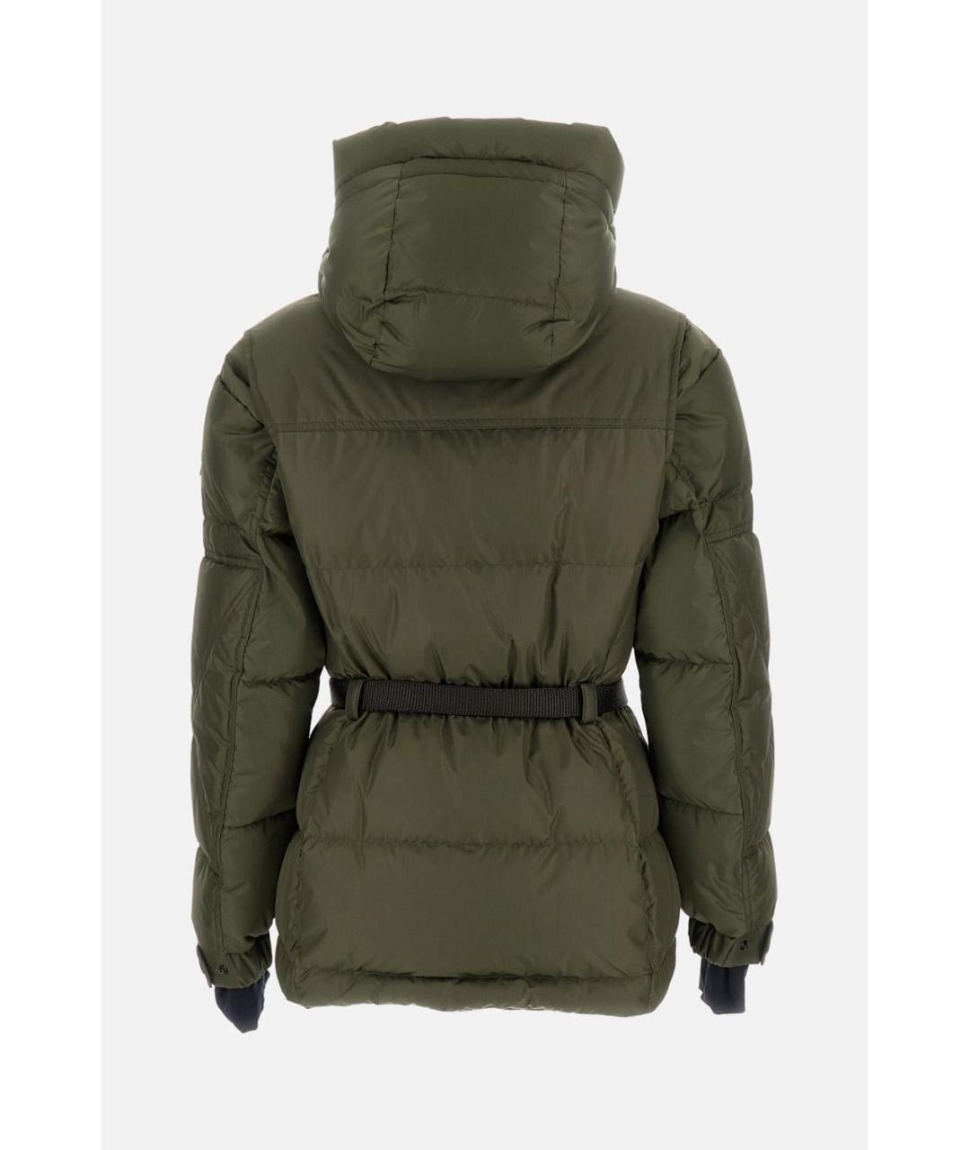 MONCLER Зеленый полиамидовый пуховик, фото 2