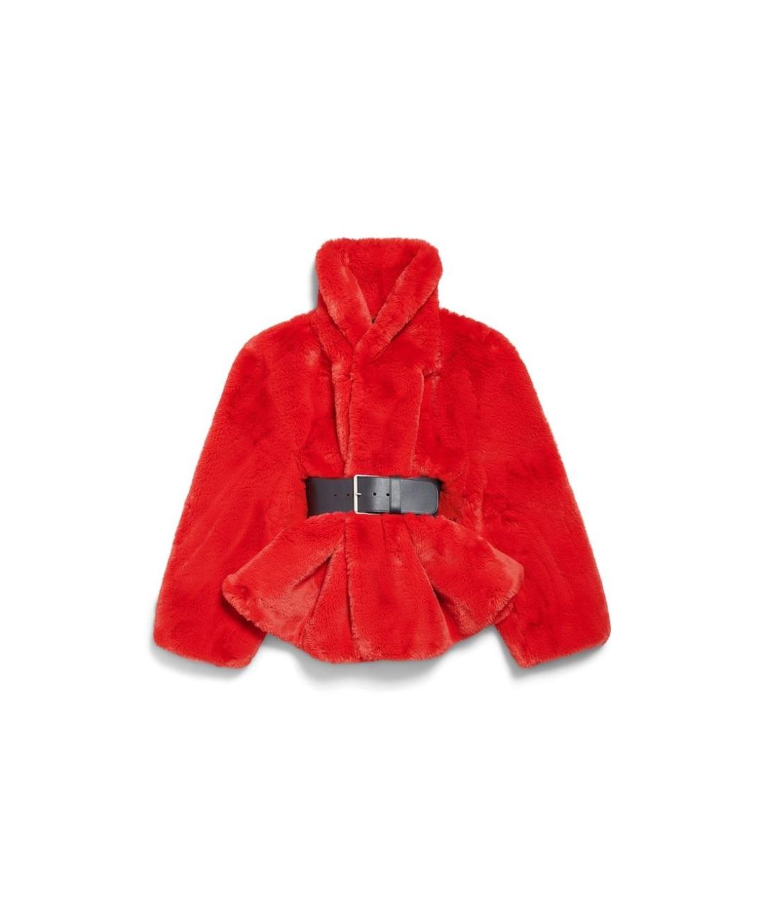 BALENCIAGA Красная полиэстеровая шуба, фото 1