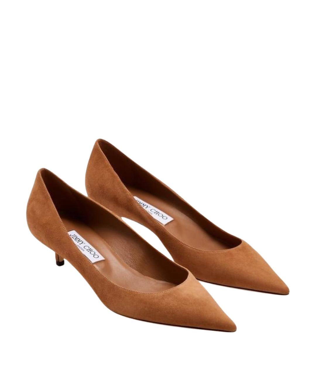JIMMY CHOO Коричневые замшевые туфли, фото 4