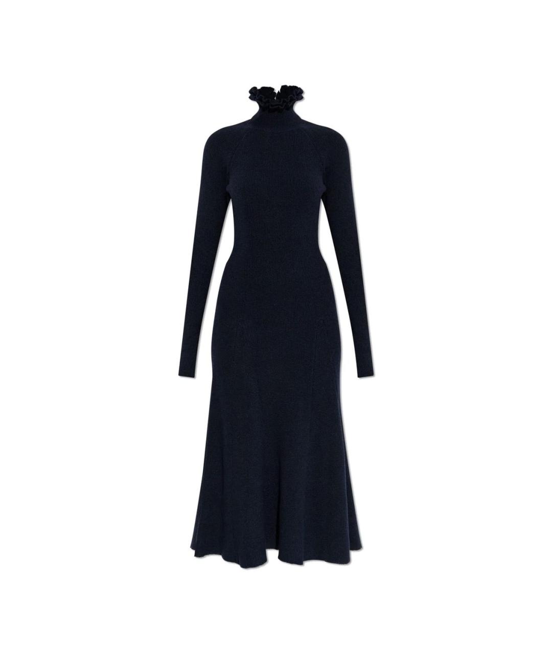 ALAIA Темно-синее шерстяное вечернее платье, фото 1