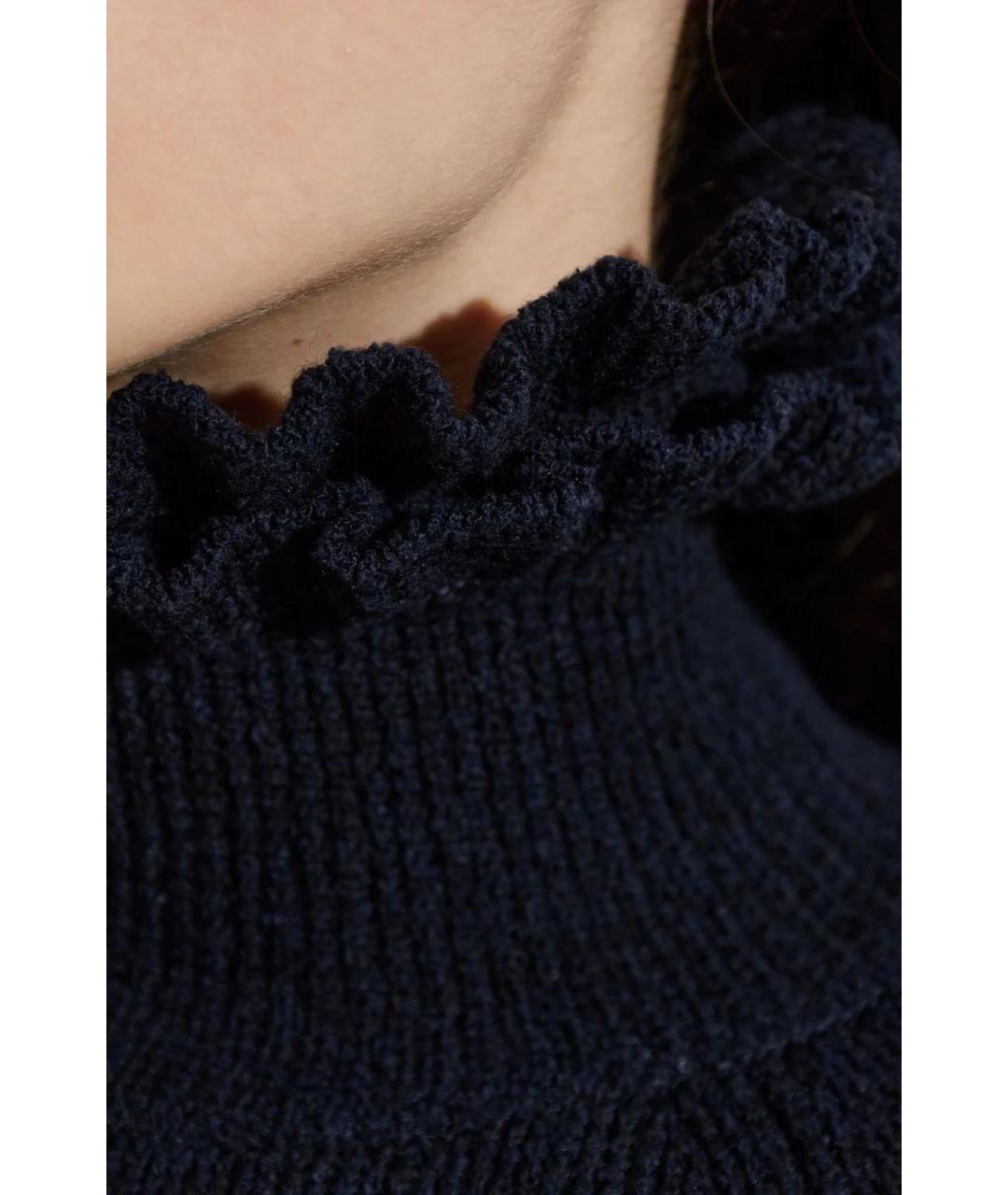 ALAIA Темно-синее шерстяное вечернее платье, фото 2