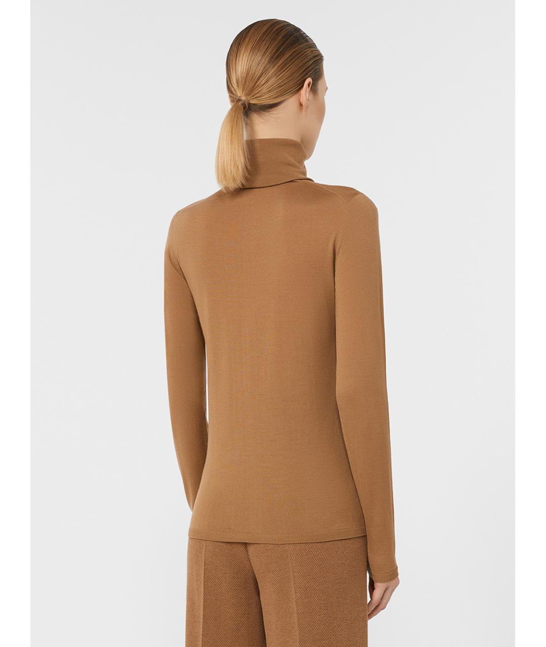 MAX MARA Коричневая шерстяная водолазка, фото 3