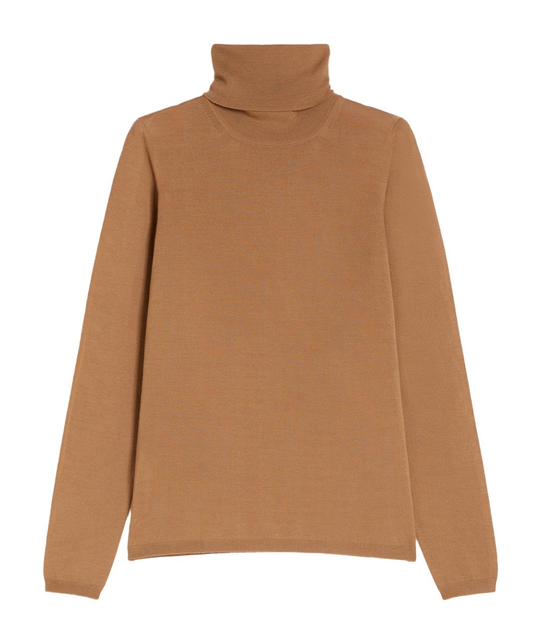 MAX MARA Коричневая шерстяная водолазка, фото 1