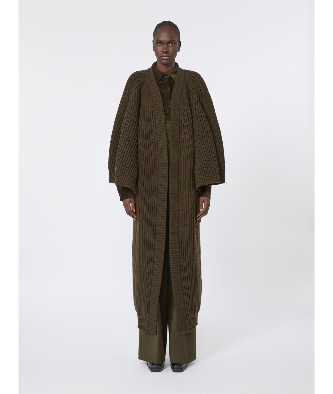 MAX MARA Зеленый шерстяной кардиган, фото 3