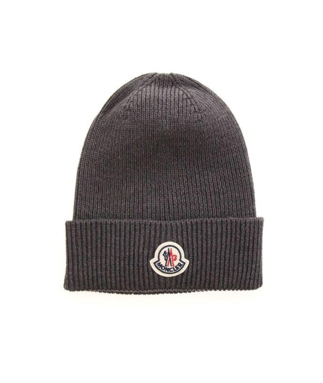 MONCLER Коричневая шерстяная шапка, фото 1