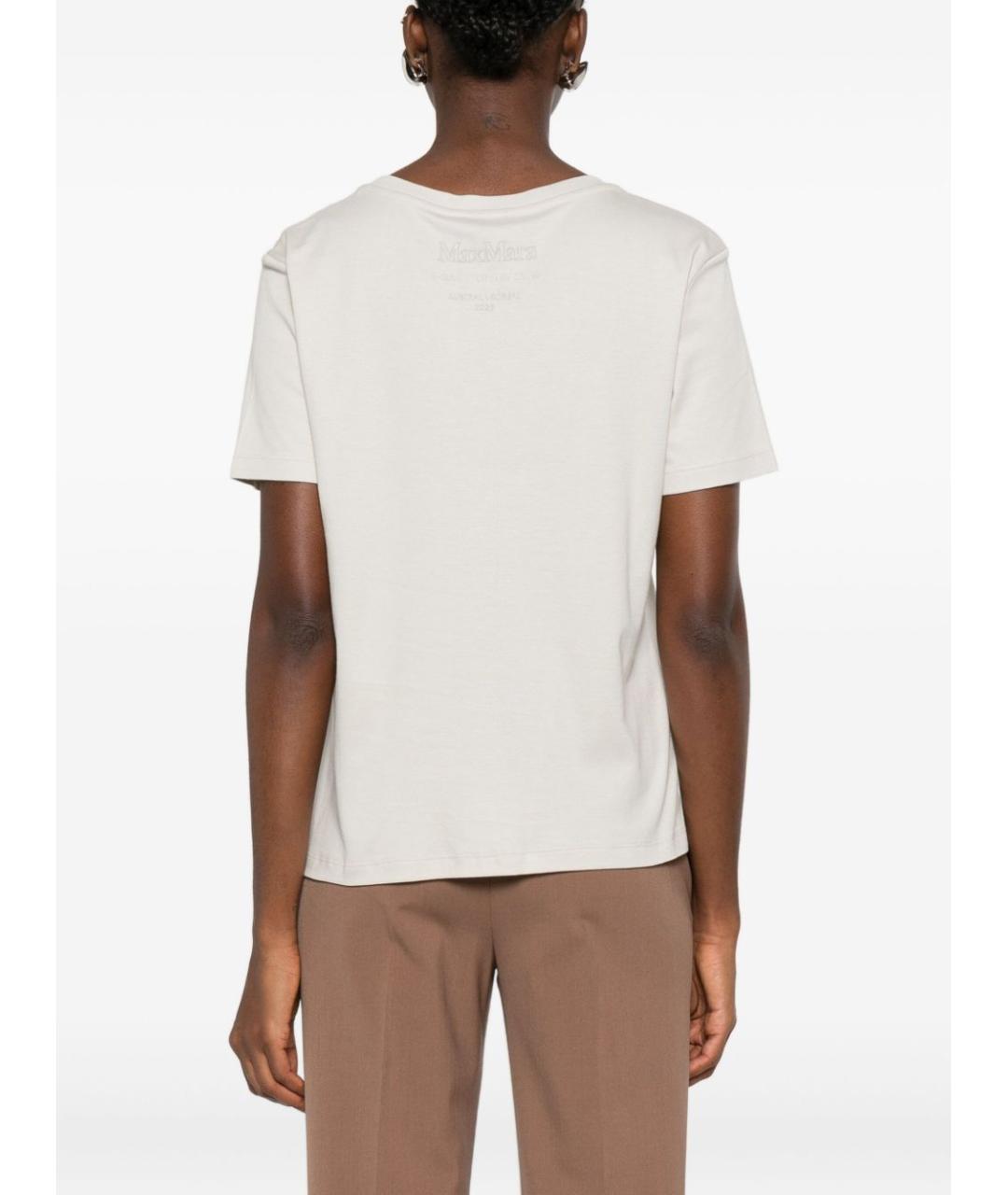'S MAX MARA Белая хлопковая футболка, фото 4
