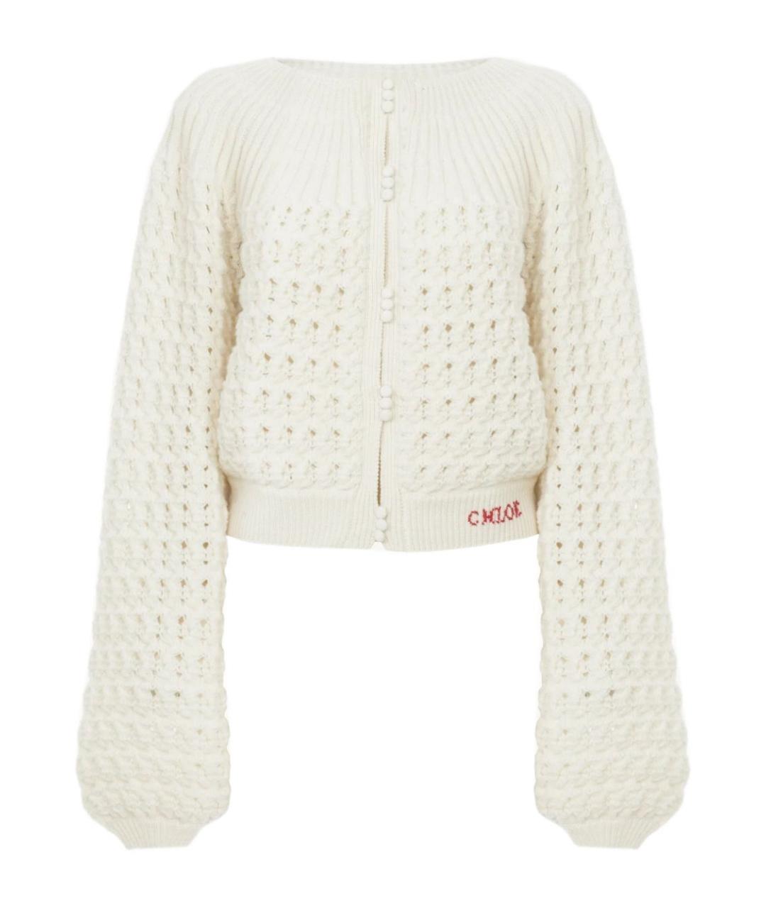 CHLOE Белый шерстяной кардиган, фото 1