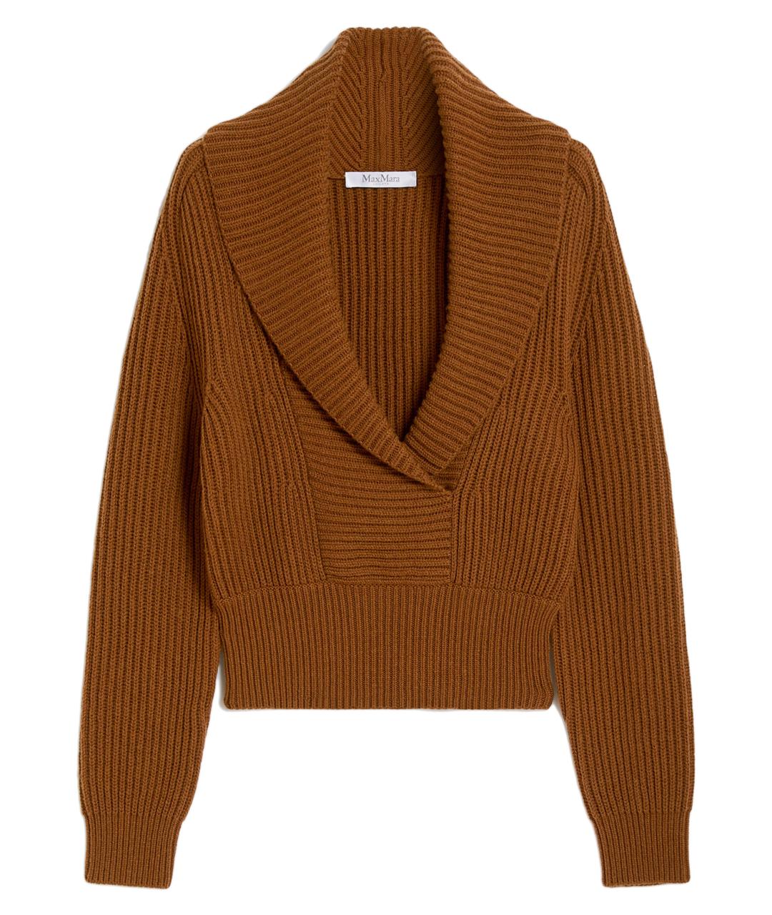 MAX MARA Коричневый шерстяной джемпер / свитер, фото 1